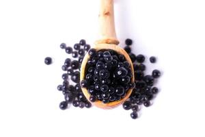 Kaviar in einem Löffel foto