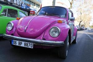 rosa auto autos volkswagen classic stock foto