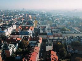 Luftaufnahme der alten polnischen Stadt Krakau foto