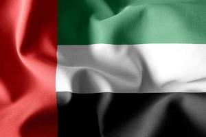 3d-rendering schwenkende seidenflagge der vereinigten arabischen emirate foto