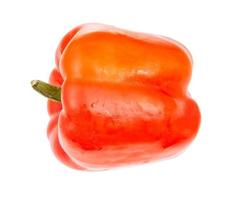 Seitenansicht der reifen Frucht der roten Paprika foto