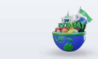 3D-Welternährungstag Sierra Leone, der die rechte Ansicht wiedergibt foto