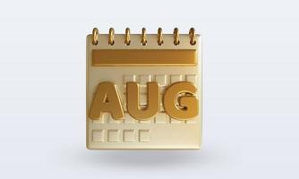 3d kalender august foto