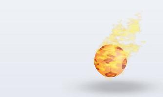 3D-Sportball-Feuerball, der die rechte Ansicht wiedergibt foto