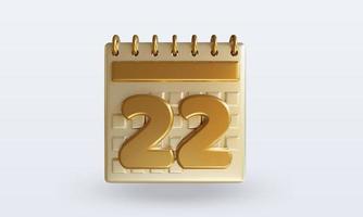 3D-Kalender zweiundzwanzig foto