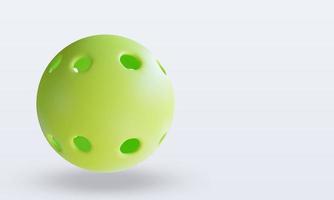 3D-Sportball Pickleball, der die linke Ansicht wiedergibt foto