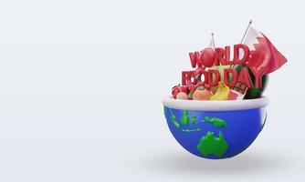 3D-Welternährungstag Bahrain, der die rechte Ansicht wiedergibt foto