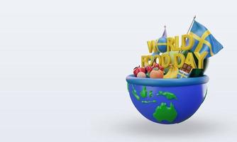3D-Welternährungstag Schweden, der die rechte Ansicht wiedergibt foto