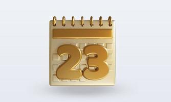 3D-Kalender dreiundzwanzig foto