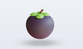 3D-Früchte Mangostan-Rendering-Vorderansicht foto