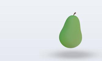 3D-Früchte Avocado, die die rechte Ansicht rendern foto