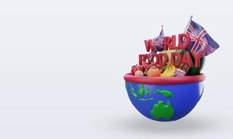 3D-Welternährungstag Vereinigtes Königreich, das die rechte Ansicht wiedergibt foto
