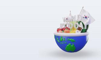 3D-Welternährungstag Südkorea, der die rechte Ansicht wiedergibt foto