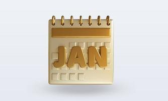 3D-Kalender Januar foto