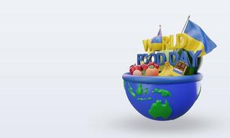 3D-Welternährungstag in der Ukraine, der die rechte Ansicht wiedergibt foto