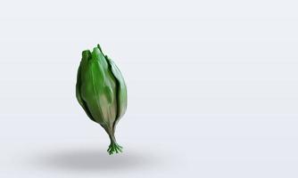 3D-Gemüse-Spinat, der die linke Ansicht wiedergibt foto