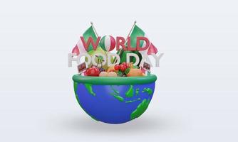 3D-Welternährungstag Italien, der die Vorderansicht wiedergibt foto