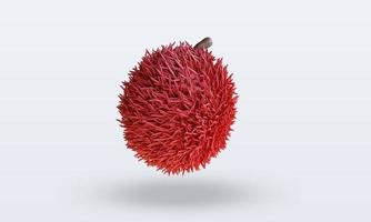 3D-Früchte Rambutan-Rendering-Vorderansicht foto