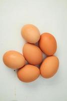 isolierte kleine gruppe von eiern foto