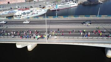 nova poshta kiew halbmarathon. Luftaufnahme. foto