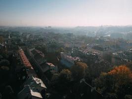 Luftaufnahme der alten polnischen Stadt Krakau foto