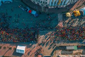 nova poshta kiew halbmarathon. Luftaufnahme. foto