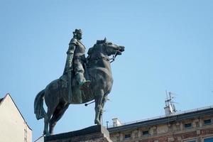 Krakau, Polen, 2014. Grunwald-Statue in Krakau foto