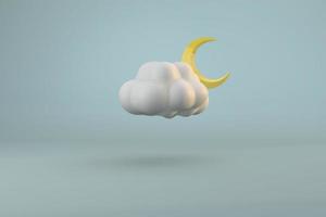 Wolke und Mond ein 3D-Cloudscape-Konzept des Wetters foto