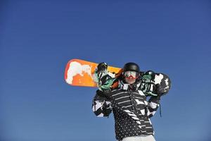 Skifahrer am Berg foto