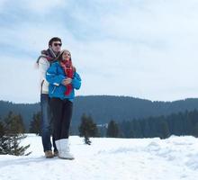 Familienansicht im Winter foto