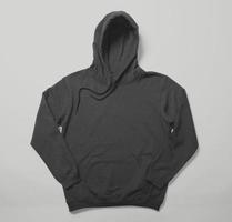 schwarze Sweatshirts mit Hoodie für Logo-Mockup-Vorlage foto