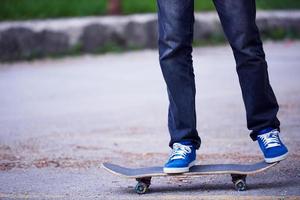 Skateboard-Sprungansicht foto