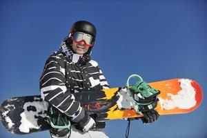 Skifahrer am Berg foto