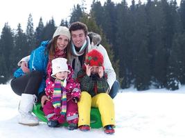 Familienansicht im Winter foto