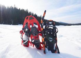 Schneeschuhansicht im Winter foto