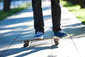 Skateboard-Sprungansicht foto