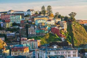 bunte Gebäude von Valparaiso, Chile foto