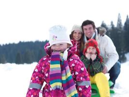 Familienansicht im Winter foto