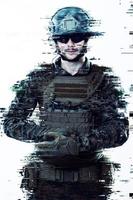 Soldat Glitch auf weiß foto