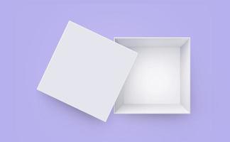 leere Paketbox. isoliert auf lila Hintergrund. 3D-Rendering