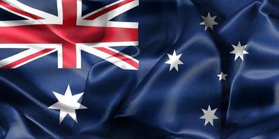 australien-flagge - realistische wehende stoffflagge foto