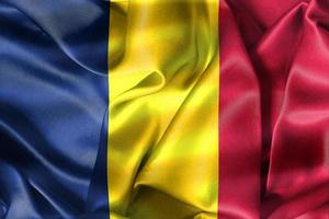 3D-Darstellung einer Tschad-Flagge - realistische wehende Stoffflagge foto