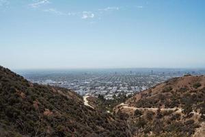 los angeles panorama von hollywood hills foto