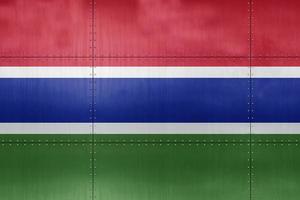3D-Flagge von Gambia auf Metall foto