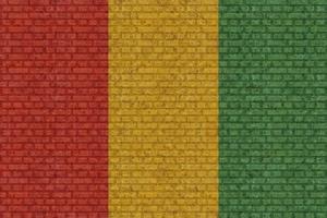 3D-Flagge von Guinea auf Mauer foto
