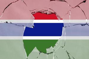 3D-Flagge von Gambia auf Glas foto