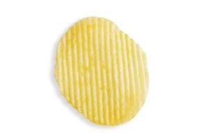 Kartoffelchip isoliert auf weißem Hintergrund mit Beschneidungspfad foto