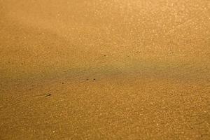 hintergrund mit goldenem sand an der küste der insel kreta. abstrakte Oberfläche mit Sand und klarem Meerwasser für Text. foto