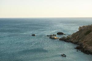 Wunderschönes Landschaftsfoto von der Insel Kreta, Griechenland. Sommernatur von Kreta. Chill-Tourismus aus dem Mittelmeer foto