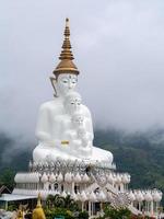 weißer Buddha und Nebel foto